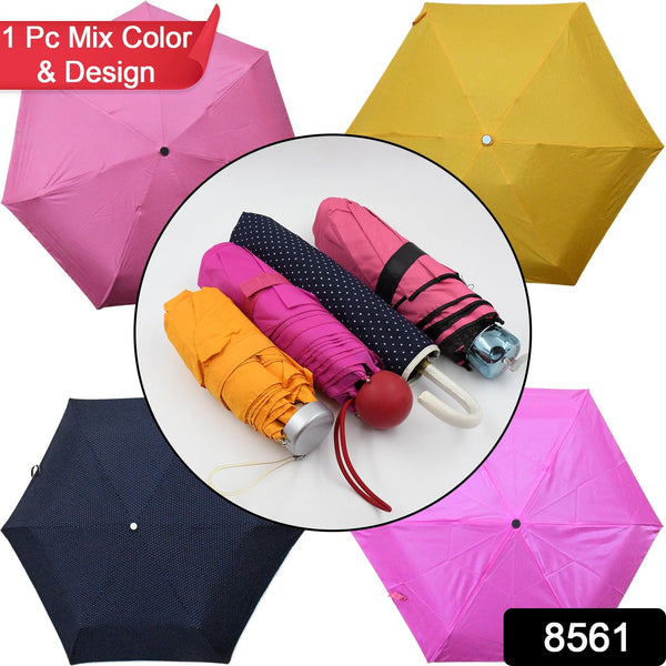 Umbrella Summer Sun and Rain Protection Foldable Cute Umbrella | (1 Pc / Mix Color / Design) 