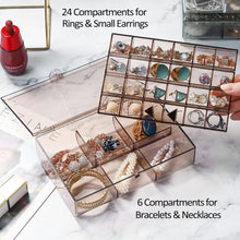 2 layer Acrylic Jewelry Storage Box Dustproof Earring Box(1 Pc / 30 Compartment)
